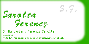sarolta ferencz business card